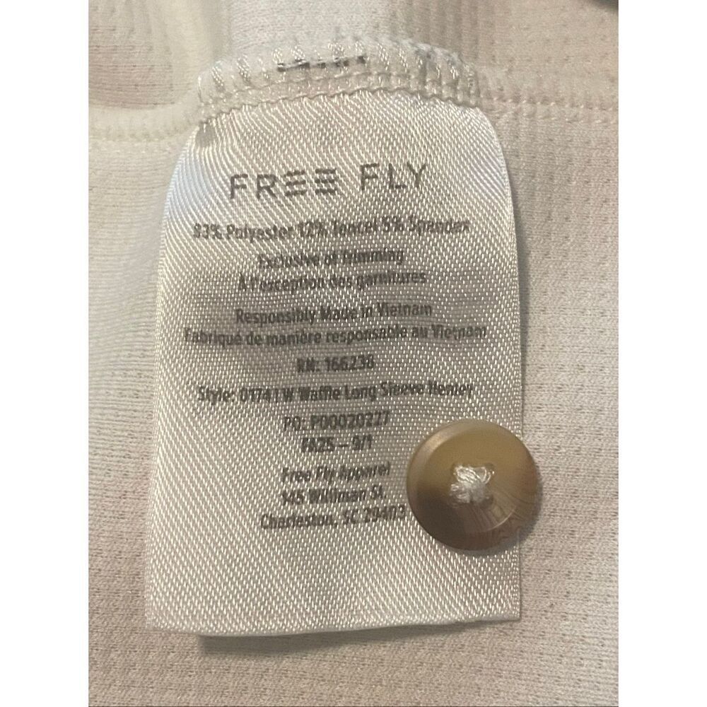Free Fly Bamboo Waffle Henley Pullover Cream Women Long Sleeve Top M - Picture 5 of 5